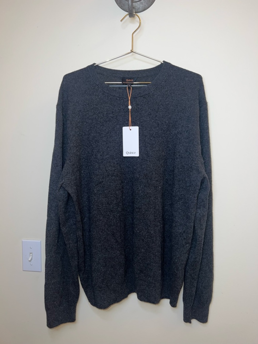 Quince 100% Cashmere Sweater Mens XL Charcoal Crewneck NWT‎